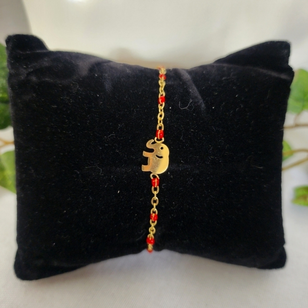 18k Gold Stainless Steel Dainty Elephant Chain Bracelet